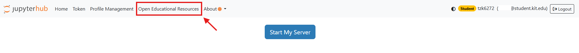 Position of OERs on the JupyterHub website